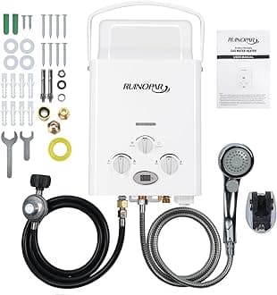 Portable Water Heater Propane Tankless - 6L 1.58GPM RV on demand Hot Gas Outdoor Digital Display Water Heater for Camping,Boat,Cabins