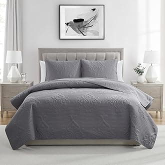 VCNY Home Soft Wash Microfiber Quilt Set, Grey, Full/Queen