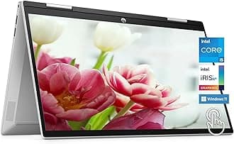 HP Pavilion x360 14 inch 2-in-1 Laptop, Touch-Screen, Intel Core i5-1235U, 8GB Memory 512GB SSD, Fingerprint Reade, Wi-Fi 6E (2x2), Bluetooth Combo, Pen, Win11, Natural Silver, W/GaLiMu