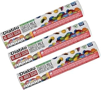 Diablo Milk Coated Chocolate Buttons | No Added Sugar | Sweetened with Stevia | Diabetic Chocolate Hamper Basket Available - Perfect for Gifting | 22g (Pack of 3)