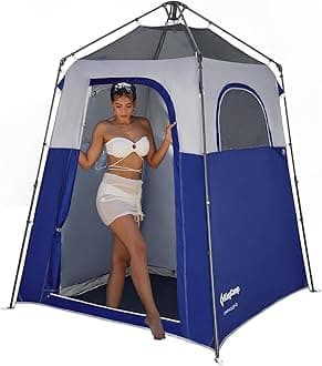 KingCamp Outdoor Shower Tents for Camping, Portable Instant Pop Up Privacy Tent, 1-2 Room Bathroom Tent, Water Resistant, Windproof Changing Tent, Outdoor Shower Enclosure, Beach, Camping, Hiking, RV