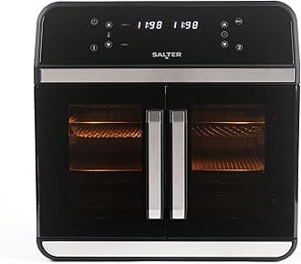 Salter XL Air Fryer Oven – 15L With Divider for Dual Cooking, 6 Presets With Rotisserie, Oil-Free Multicooker, Includes Non-Stick Racks & Rotisserie Accessories, Multi-Level Cooking, 2300W