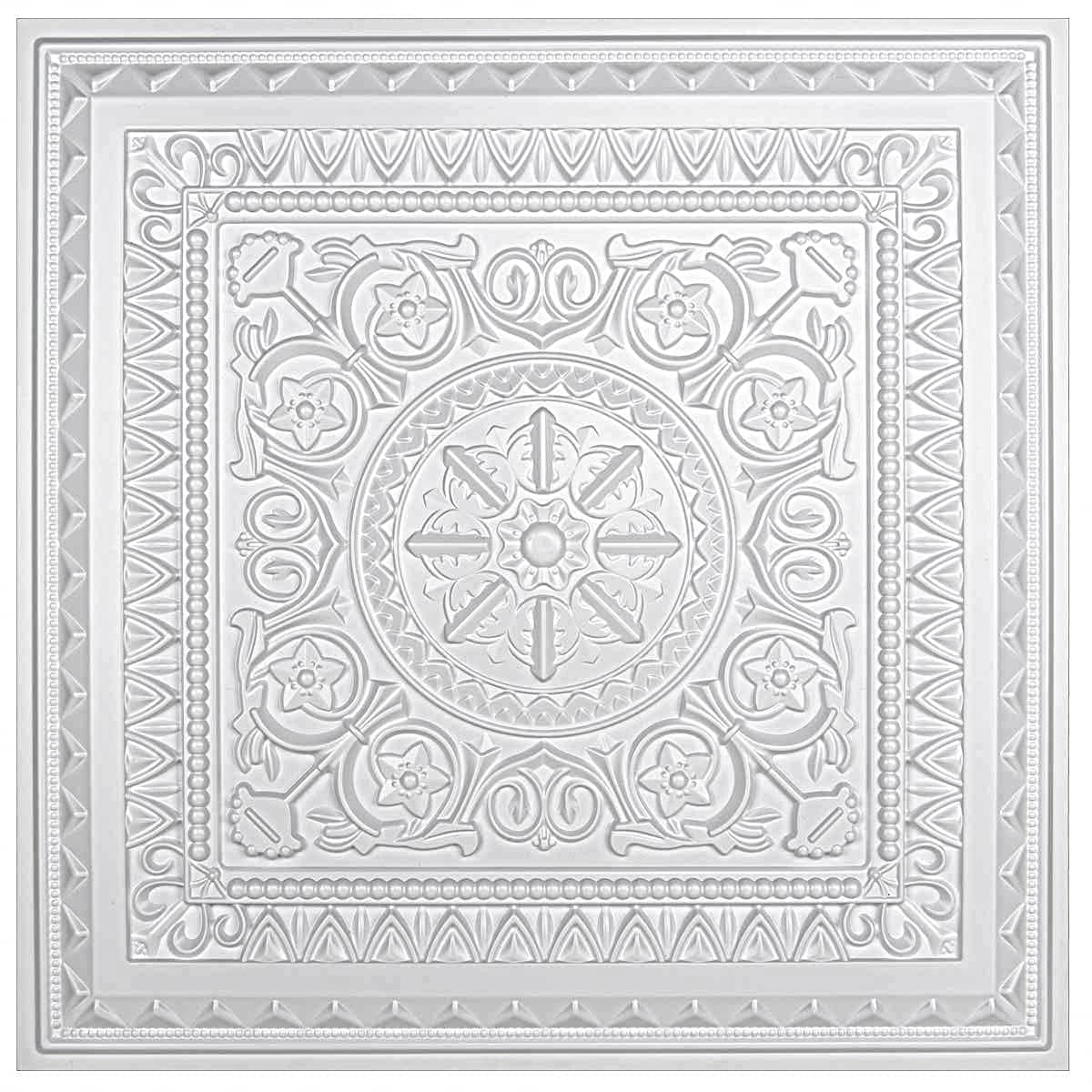 Drop Ceiling Tiles, Glue up Ceiling Tiles, 2'x2' Plastic Sheet in White (12-Pack, 48 Sq.ft)