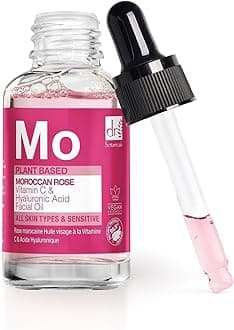 Vegan Moroccan Rose Superfood Face Oil with Vitamin C and Hyaluronic Acid | Nourishing Treatment for Youthful-Looking Skin | Enhances Elaciticity and Brightens Skin - Made in UK (30ml)