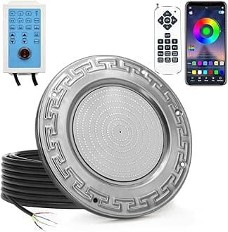 - Pool Lights for Inground Pool, 60W 10 Inch LED Inground Pool Light with Controller, Remote and APP Control for Wet Niche, Color Changing Underwater Swimming Pool Lights with 50 Foot Cord