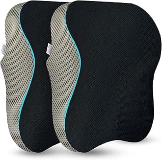 - Sleepsia Ultimate Car Neck Rest Pillows | 1 Years Warranty | 100% Memory Foam Ergonomic Car Seat Head Rest Pillow for Neck & Cervical Support - Relieves Neck Pain (Black/Grey) Pack of 2