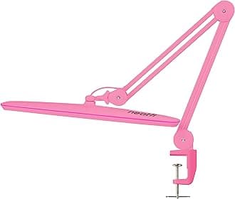 Neatfi XL LED Desk Lamp with Clamp – 2,200 Lumens, 23” Wide, Dimmable Task Light for Office, Study, Crafting & Nail Techs (Non-CCT with Clamp, Pink)