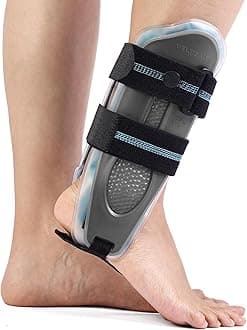 Velpeau Ankle Stabilizer Brace for Sprain, Ligament Injury (Grade 1 to 2), Tendonitis, Adjustable Stirrup Ankle Support Splint for Women and Men,Reversible Left & Right Foots,One Size (Gel Pads, Grey)