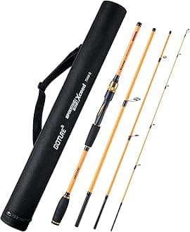 Goture Travel Fishing Rods, 4 Piece Fishing Pole with Case/Bag, Casting/Spinning Rod,Ultralight Fishing Baitcasting Rod 7ft for Saltwater Trout, Bass, Walleye, Pike