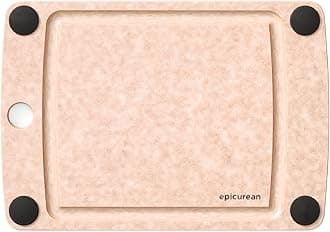 Epicurean All-In-One Cutting Board with Non-Slip Feet and Juice Groove, 10" × 7", Natural/Black (Pack of 6)