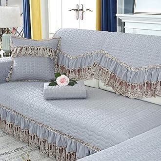 OKJK Sofa Slipcovers,Sofa Cushion Non-Slip Modern Home Sofa Cover Four Seasons Universal@Gray_30*80Cm Hand Towel(1Pcs)
