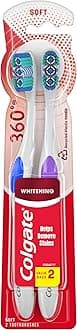 Colgate 360 Optic White Whitening Toothbrush, Soft - 2 Count