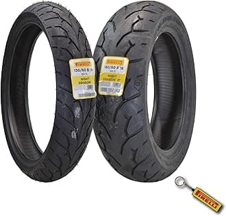 Pirelli Night Dragon Tire Set: 130/60B19 M/C 61H TL Front & 180/60R16 M/C 80 H REINFTL Rear Cruiser Motorcycle Tires - Superior Traction & Handling for High-Performance Cruisers with Keychain