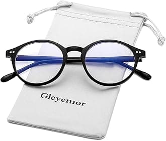 Gleyemor Blue Light Glasses for Men Women, Vintage Round Frame Computer Eyeglasses