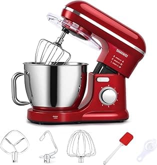 Mixers Kitchen Electric Stand Mixer, 6.5 Quart 6 Speed Tilt-Head Kitchen Mixer Red
