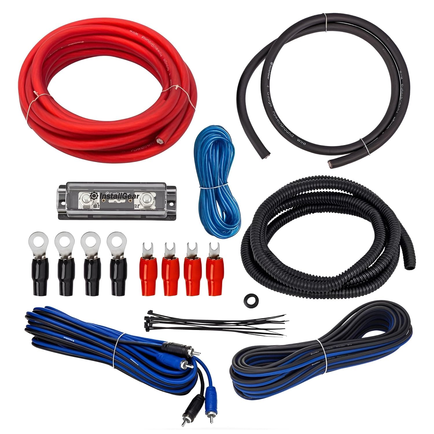 InstallGear 4 Gauge Complete Amp Kit Amplifier Installation Wiring Wire