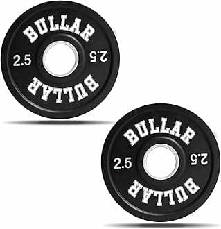 BULLAR Olympic Black Bumper Plates,Rubber Coated spare weight plates 51 mm (5 KG SET (2.5KGX2))