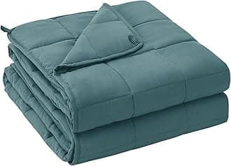 yescool Weighted Blanket for Adults (15 lbs, 60" x 80", Teal) Cooling Heavy Blanket for Sleeping Perfect for 140-160 lbs, Queen Size Breathable Blanket with Premium Glass Bead, Machine Washable