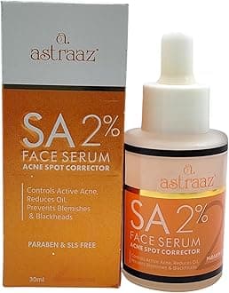 SA 2% Face Serum with Salicylic Acid + Aloe Vera | Acne Spot Corrector | Reduces Bumpy Texture Blackheads, Blemishes | Clears Clogged Pores | For Acne-Prone, Oily Skin | For Men, Women 30ml