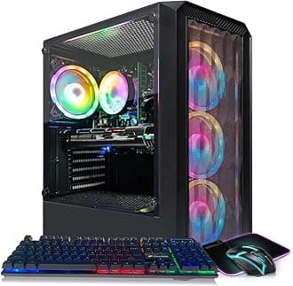 STGAubron Gaming PC Computer Desktop, GeForce RTX 2060 M 6G, Intel Core i7 up to 3.9GHz, 16G RAM, 512G SSD, WiFi 6, BT 5.2, RGB Fan x4, Windows 11 Home
