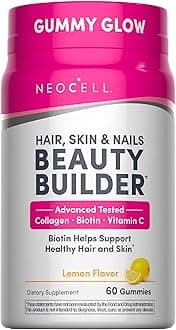NeoCell Hair Skin and Nails Gummies | 60 Count | Collagen Peptides Plus Biotin | with Vitamins C and E | Advanced Beauty Builder Formula | for Women and Men