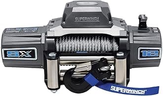 Superwinch 1712200 SX12 12V DC Electric Waterproof Recovery Winch 12,000lb/5,443kg Single Line Pull with Roller Fairlead 3/8in x 85ft Steel Wire Rope Corded Handheld Remote No-Bind Clutch