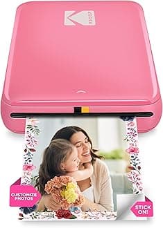 KODAK Step Instant Smartphone Photo Printer, Portable Mini Color Wireless Mobile Printer, Zink 2x3” (5.1x7.5 cm) Sticky-Back Photos, Bluetooth Compatible with iOS & Android Devices, Editing App, Pink