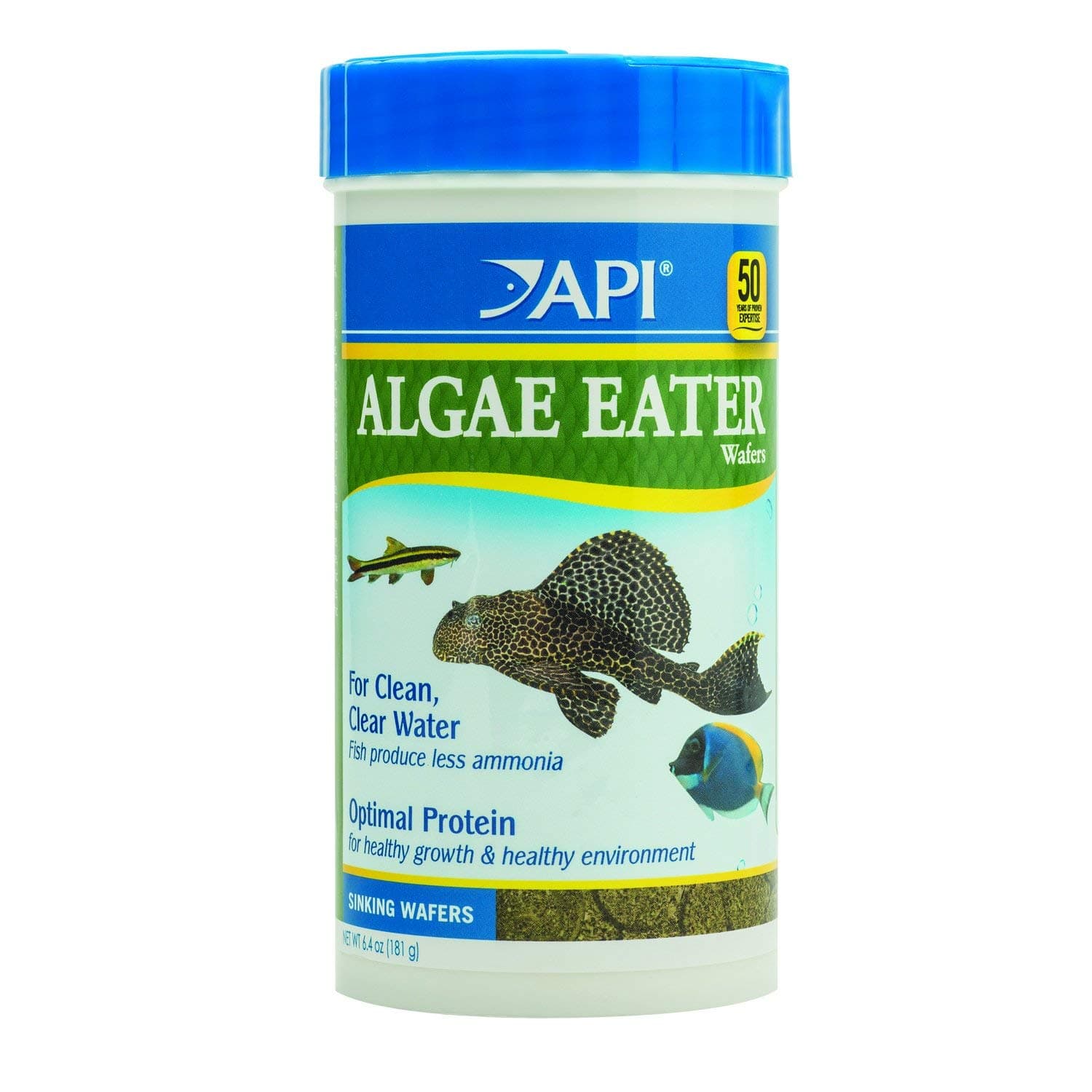 ALGAE EATER WAFERS Algae Wafer Fish Food 6.4-Ounce Container