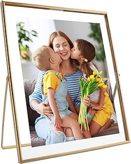 Gold Floating Picture Frame, 10x12 Inches, For Photo 9x11, 8x10, 7x9, Large Photo Frame, Classy For Mother's Day, Anniversary, Birthday, Vertical