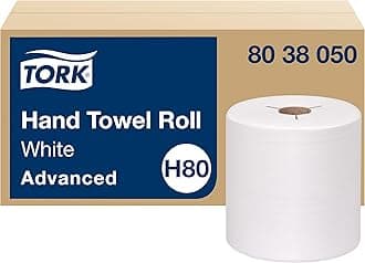 Tork Paper Hand Towel Roll White H80, Advanced, High Absorbency, 6 Rolls x 800 ft, 8038050