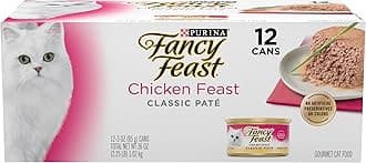 Purina Fancy Feast Chicken Feast Classic Wet Cat Food, 3-Ounce, 12 Cans, Pack of 2