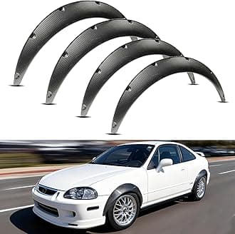 50MM-74MM PP Universal Car Truck Wheel Fender Flares Cover Wide body Kit wheel (4pcs 89CM-Carbon Fiber)