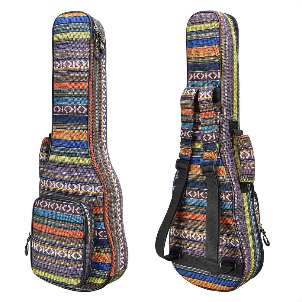 CLOUDMUSIC Ukulele Case Backpack Bag National Style With 10MM Padding (Soprano With 3D Pocket)