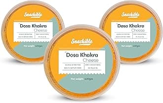 Snackible Crispy Cheese Dosa Khakhra (Pack of 3) 3x100gm | Healthy Indian Snack | Made with Ragi | Ready to Eat | High in Protein | Gluten Free | Zero Preservatives
