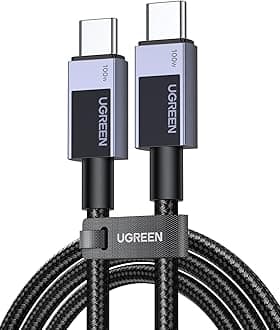 UGREEN 100W USB C Charger Cable 1M, PD 3.1 Type C to Type Cable, Fast Charging USB C Cord, 480Mbps Data Transfer for iPhone 15-17 Series, MacBook Pro M3, iPad Pro 2022/Air 5, Galaxy S25 Ultra/24