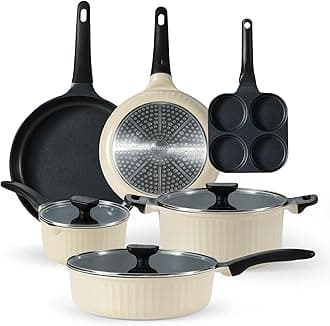 CAROTEPots and Pans Set, Nonstick Cookware Set, Induction Cookware, Non Stick Kitchen Cooking Set, with Frying Pans Set,Egg Pan