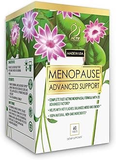 Menopause Advanced Support with 20+ Organic Vitamins and Herbs - Relieves Hot Flashes, Night Sweats - Non GMO, Fast Acting, Made in USA, 60 Count