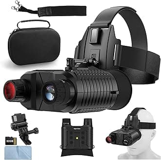 Night Vision Goggles Head Mounted for Adults, 1312FT Rechargeable Infrared Digital Binoculars, 2.7"Large Screen, 8X Digital Zoom, 7-Level Infrared, Night-Vision Goggles with 32GB TF Card, Head Strap