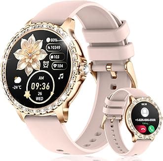 Smart Watches for Women,1.32" HD Smartwatch with Answer/Make Call,AI Voice Control,Heart Rate/Calories/SpO2 Monitor 100+ Sport Modes Ladies Fitness Tracker Watch for Android iOS 2 Straps Black-Gold