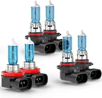 Upgraded Halogen Headlight Bulbs For Toyota RAV4 2006 2007 2008 2009 2010 2011 2012, 9005 9006 High Low Beam H11 Fog Lights Combo, 6000K White, 300% Brightness, Plug n Play, 6-PCS