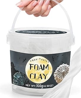 White Moldable Cosplay Foam Clay (300 Gram) Air Dry Clay - High Density and Perfect for Intricate Designs | Figures | Masks | Craft Projects | Great for Cutting with Tools, Sanding or Shaping