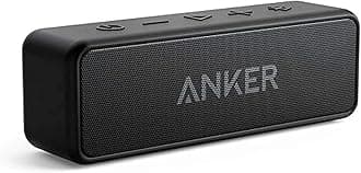 Anker Soundcore 2 Portable Bluetooth Speaker with Superior Stereo Sound, BassUp Technology, 12-Watts, IPX7 Water-Resistant Shower Speaker, 24-Hour Playtime, Wireless Speaker for Home,Outdoors,Travel
