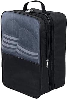 Storite 14 Inch Travel Shoe Bag,Cover,Pouches - Gym Men and Ladies Footwear Packing Storage Portable Cover - Storage Travel Organizer for Women & Men - Grey/Black