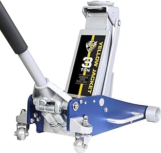 YELLOW JACKET Floor Jack 3 Ton Hydraulic Low Profile Aluminum and Steel Racing Car Jack with Fast Lifting Dual Pump for SUV,Truck, MVP,6600 lbs Capacity