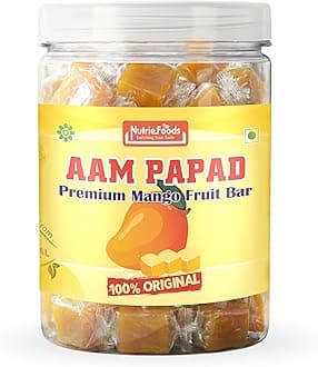 Nutriefoods Aam Papad | 100% Natural Fruit Candy | Premium Mango Fruit Bar, Mango Toffee Candy (400g)