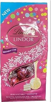 Lindt Lindor White Chocolate Truffles with Birthday Cake Flavor - 19 oz