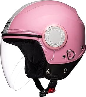 STUDDS Urban Pink With White Strip Open Face Helmet (M)