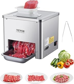 VEVOR Electric Slicer 360 x 345 x 418 mm Commercial Stainless Steel Slicer 550W 159kg per Hour Commercial Meat Cutting Machine Thickness 2.5 to 10 mm for Restaurant Supermarket