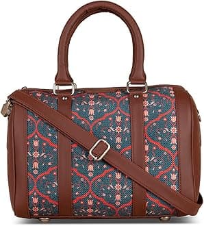 ZOUK Women's Vegan Handcrafted Sheesh Mahal Jaali Motif Handbag
