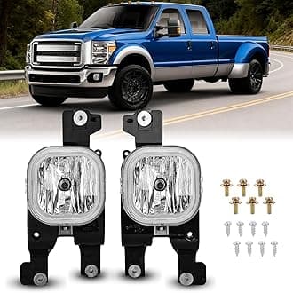 Nilight Fog Lights Assembly Compatible with 2008 2009 2010 FORD F-250 F-350 F-450 F-550 F250 F350 F450 F550 SUPER DUTY Clear Lens w/H10 12V 42W Bulbs